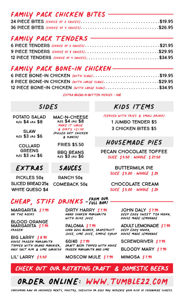 Online Menu Vintage Park – Tumble 22